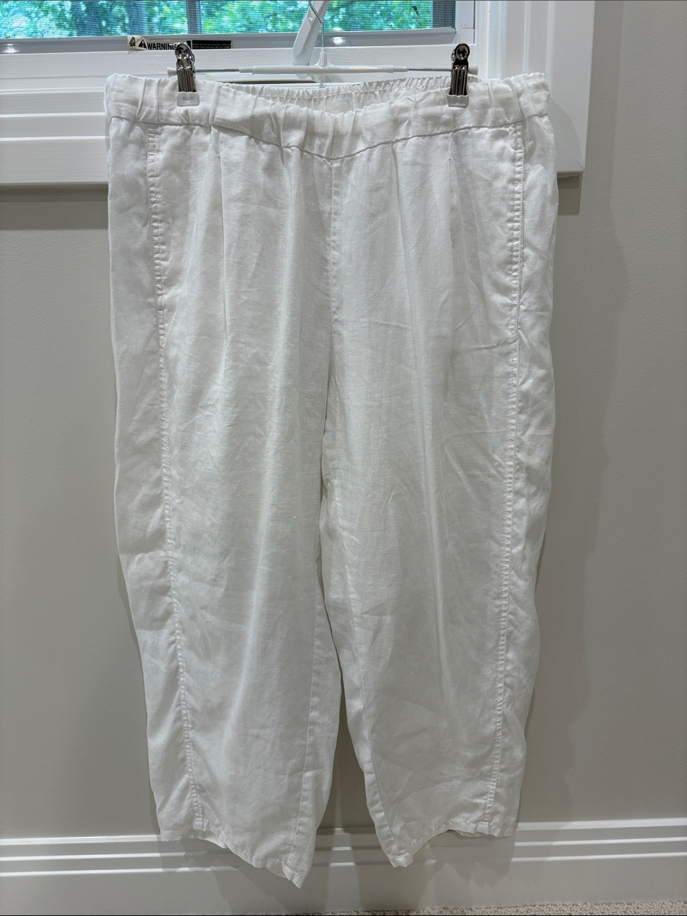 Eileen Fisher organic white linen pants size large